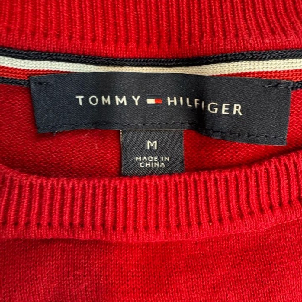 Tommy Hilfiger Women’s Medium Red Polar Bear Sweater Sunglasses Striped Knit - Picture 9 of 11
